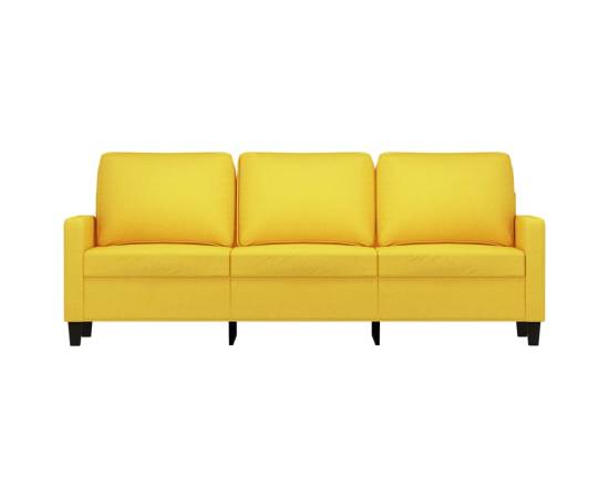 Canapea cu 3 locuri, galben deschis, 180 cm, material textil, 3 image