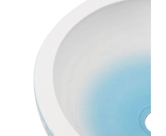 Lavoar de blat, alb și albastru, rotund, Φ41x14 cm, ceramică, 5 image