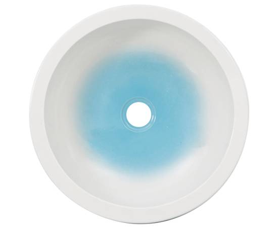 Lavoar de blat, alb și albastru, rotund, Φ41x14 cm, ceramică, 4 image