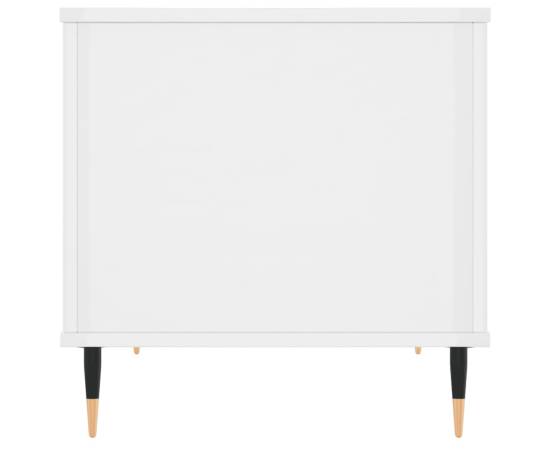 Măsuță de cafea, alb extralucios, 60x44,5x45 cm, lemn compozit, 7 image