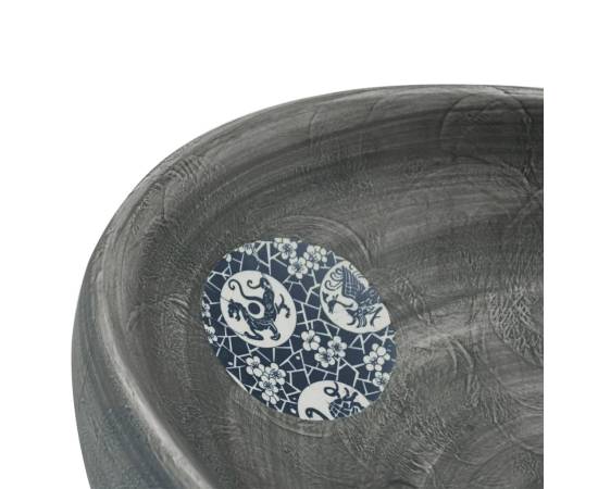 Lavoar de blat, gri, 59x40x15 cm, ceramică, oval, 7 image