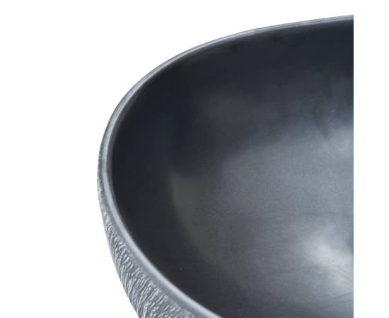 Lavoar de blat, negru și gri, 47x33x13 cm, ceramică, oval, 7 image