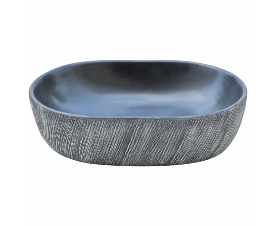 Lavoar de blat, negru și gri, 47x33x13 cm, ceramică, oval, 4 image