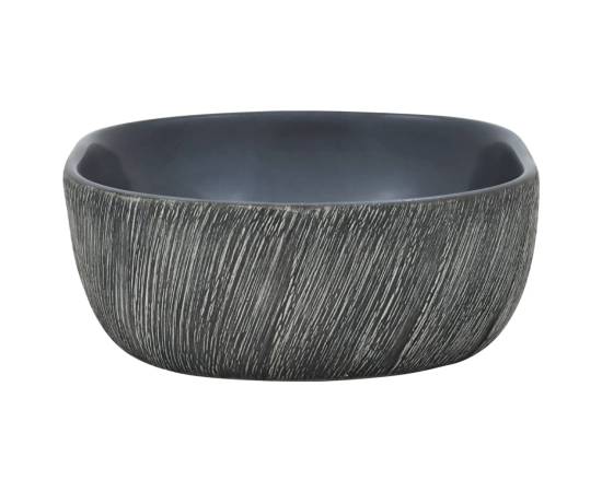 Lavoar de blat, negru și gri, 47x33x13 cm, ceramică, oval, 5 image