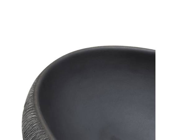 Lavoar de blat, negru și gri, 59x40x15 cm, ceramică, oval, 7 image