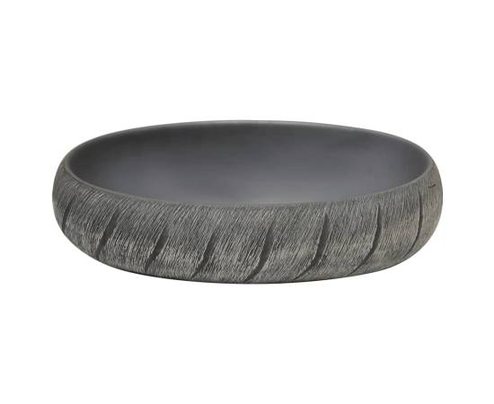 Lavoar de blat, negru și gri, 59x40x15 cm, ceramică, oval, 4 image