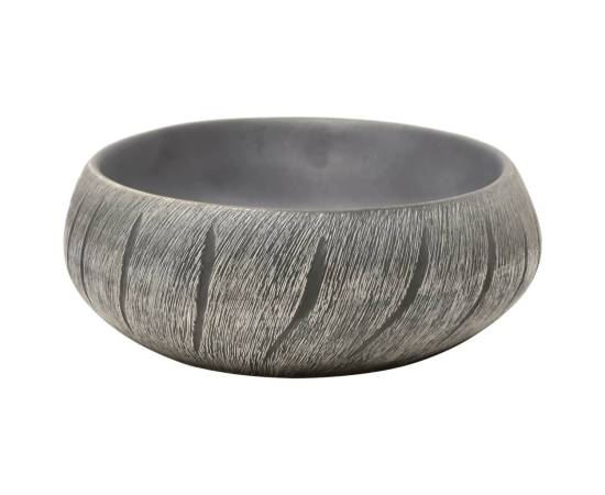 Lavoar de blat, negru și gri, 59x40x15 cm, ceramică, oval, 5 image