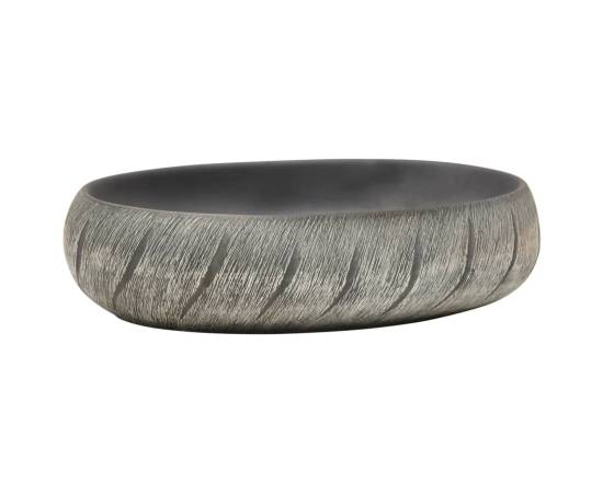 Lavoar de blat, negru și gri, 59x40x15 cm, ceramică, oval, 2 image