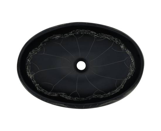 Lavoar de blat, negru, 59x40x15 cm, ceramică, oval, 6 image