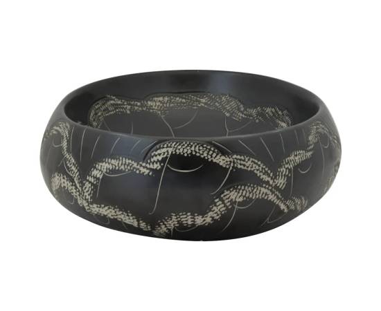 Lavoar de blat, negru, 59x40x15 cm, ceramică, oval, 5 image