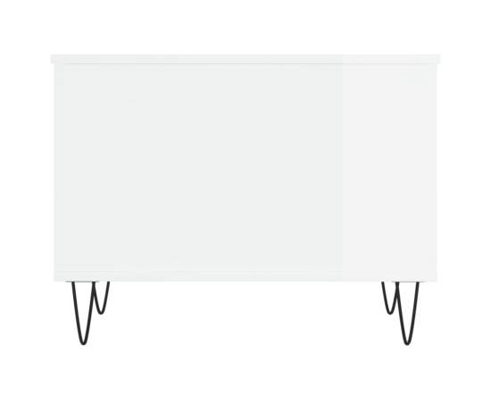 Măsuță de cafea, alb extralucios, 60x44,5x45 cm, lemn compozit, 6 image
