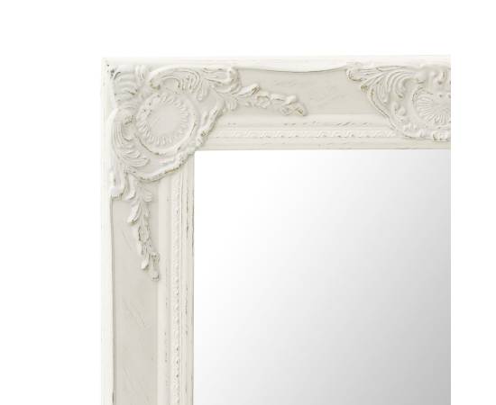 Oglindă de perete în stil baroc, alb, 60 x 40 cm, 4 image