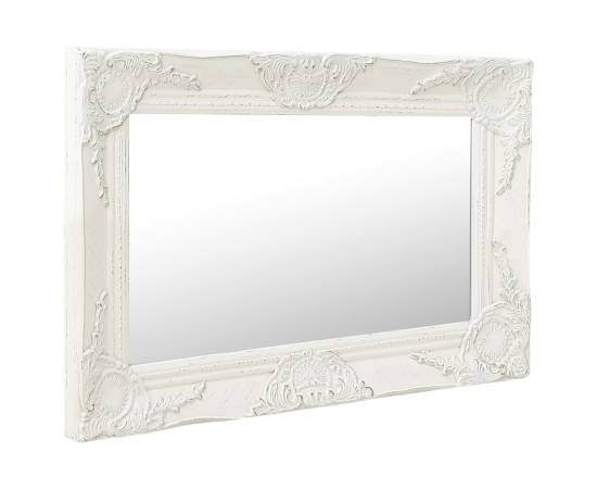 Oglindă de perete în stil baroc, alb, 60 x 40 cm, 2 image