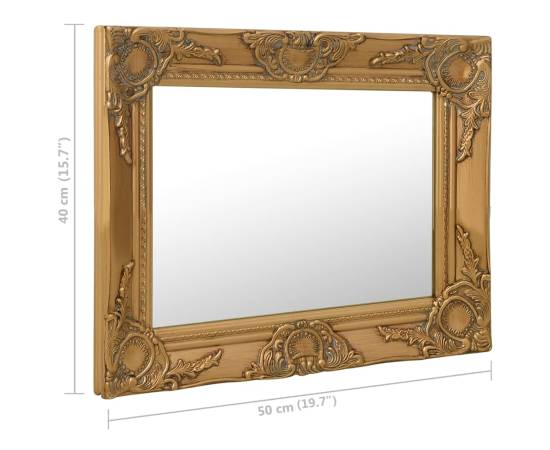 Oglindă de perete în stil baroc, auriu, 50 x 40 cm, 6 image