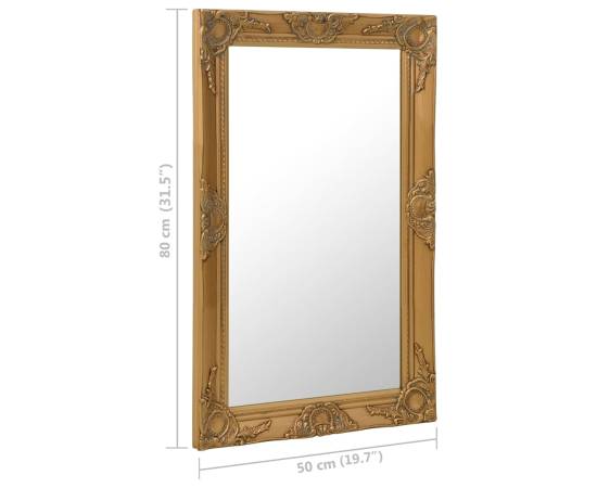 Oglindă de perete în stil baroc, auriu, 50 x 80 cm, 6 image