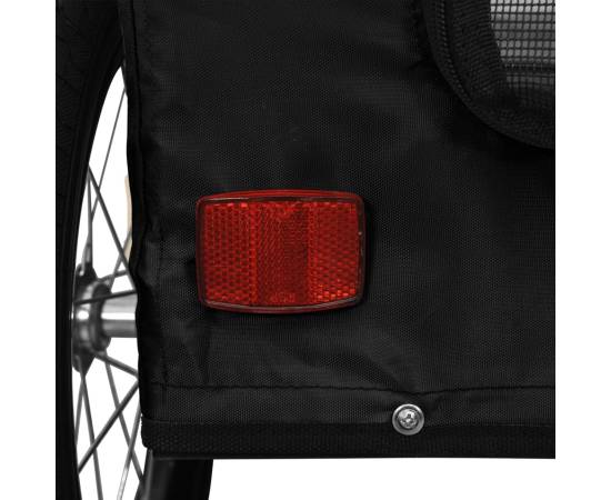 Remorcă de bicicletă pentru câini, negru, textil oxford și fier, 11 image