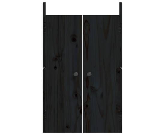 Uși de bucătărie de exterior, negru, 50x9x82 cm, lemn masiv pin, 4 image