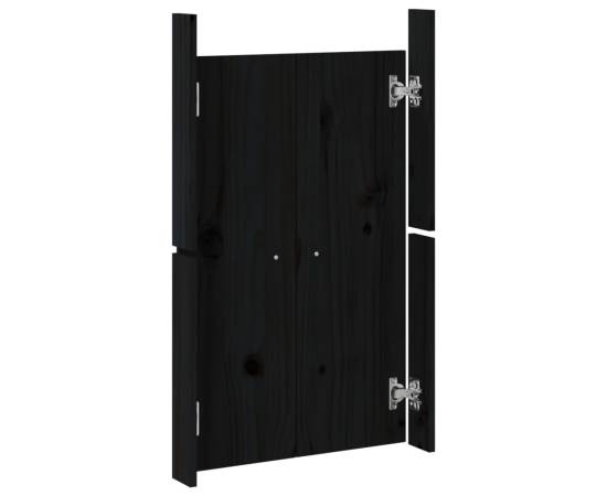 Uși de bucătărie de exterior, negru, 50x9x82 cm, lemn masiv pin, 6 image