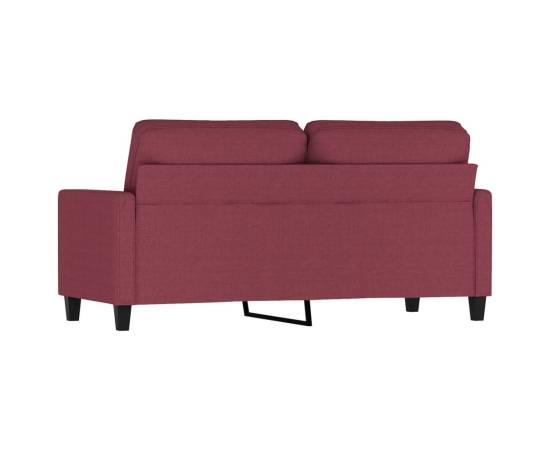 Canapea cu 2 locuri, roșu vin, 140 cm, material textil, 5 image