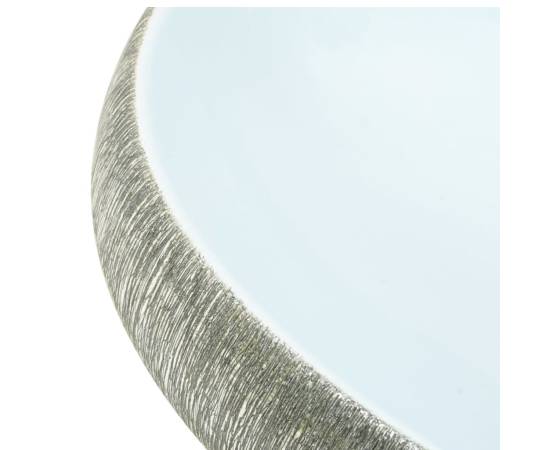 Lavoar de blat, gri și albastru, 59x40x15 cm, ceramică, oval, 7 image