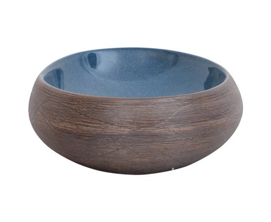 Lavoar de blat, maro și albastru, 59x40x15 cm, ceramică, oval, 5 image