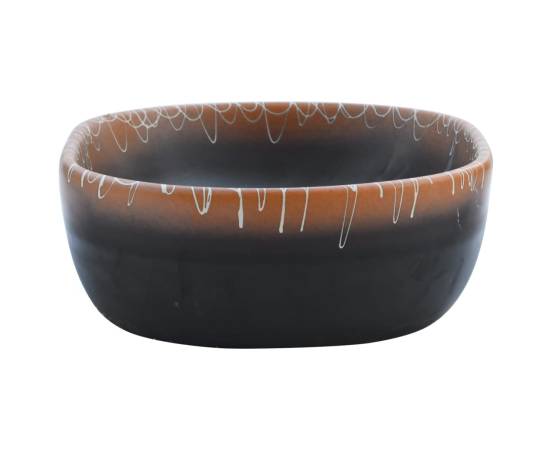 Lavoar de blat, negru și portocaliu, 47x33x13cm, ceramică, oval, 5 image