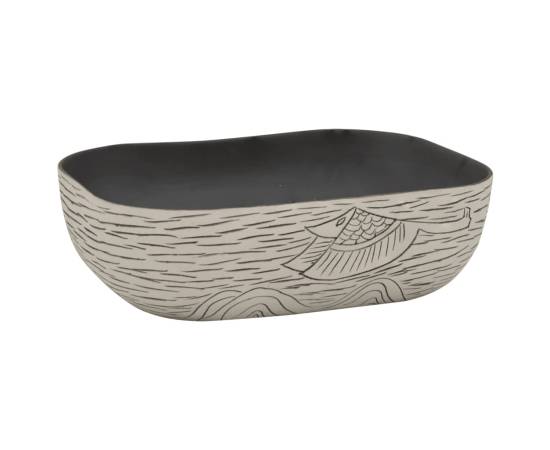 Lavoar de blat gri/negru 48x37,5x13,5 cm, ceramică, dreptunghi, 2 image