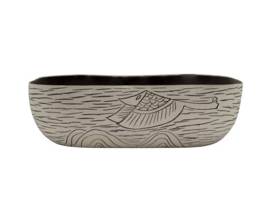 Lavoar de blat gri/negru 48x37,5x13,5 cm, ceramică, dreptunghi, 3 image