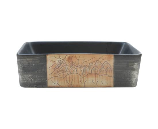 Lavoar de blat negru/maro 46x35,5x13 cm, ceramică, dreptunghi, 3 image