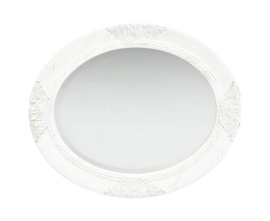 Oglindă de perete în stil baroc, alb, 50 x 60 cm, 3 image