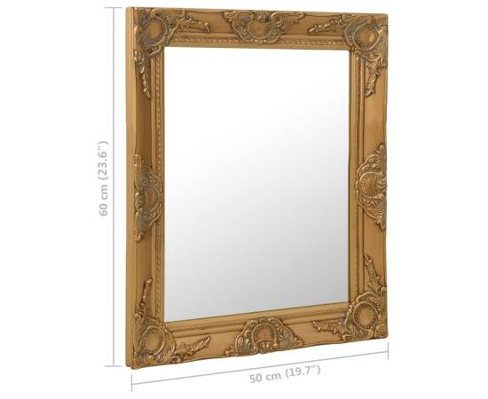 Oglindă de perete în stil baroc, auriu, 50 x 60 cm, 6 image