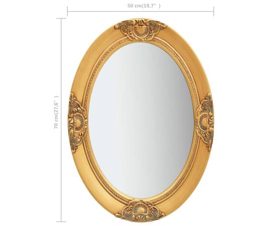 Oglindă de perete în stil baroc, auriu, 50 x 70 cm, 6 image