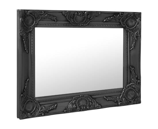 Oglindă de perete în stil baroc, negru, 50 x 40 cm, 2 image