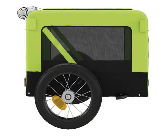 Remorcă de bicicletă câini verde&negru textil oxford&fier, 8 image