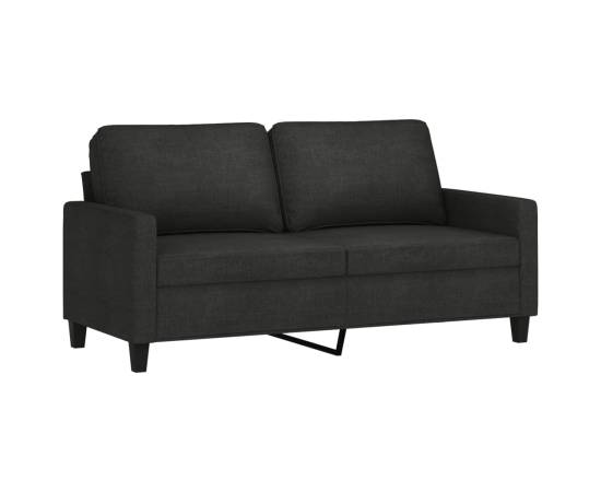 Canapea cu 2 locuri, negru, 140 cm, material textil, 2 image