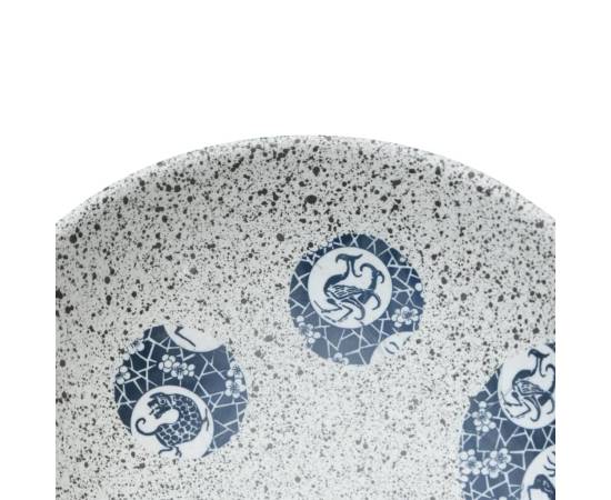 Lavoar de blat, gri și albastru, 47x33x13 cm, ceramică, oval, 7 image