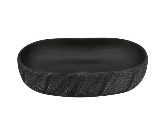 Lavoar de blat, negru, 59x40x14 cm, ceramică, oval, 4 image
