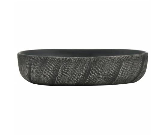Lavoar de blat, negru, 59x40x14 cm, ceramică, oval, 3 image