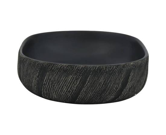 Lavoar de blat, negru, 59x40x14 cm, ceramică, oval, 5 image