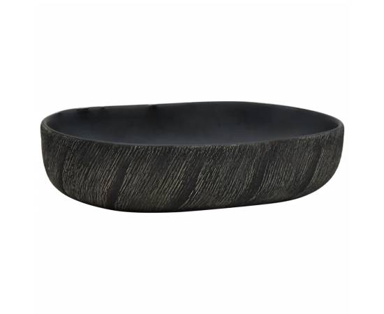 Lavoar de blat, negru, 59x40x14 cm, ceramică, oval, 2 image