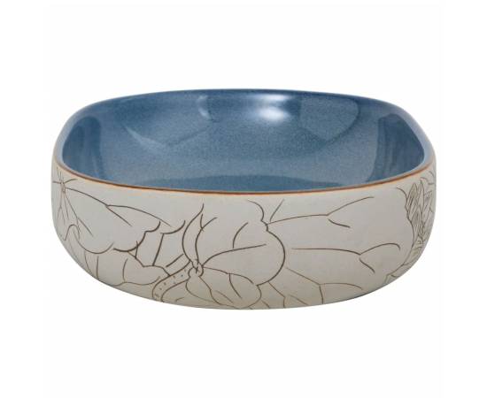 Lavoar de blat, nisipiu și albastru 59x40x14 cm, ceramică, oval, 5 image
