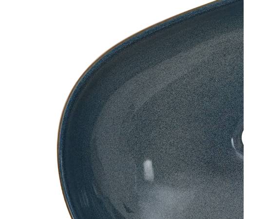 Lavoar de blat, nisipiu și albastru 59x40x14 cm, ceramică, oval, 7 image