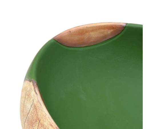 Lavoar de blat, verde și maro, 59x40x15 cm, ceramică, oval, 7 image