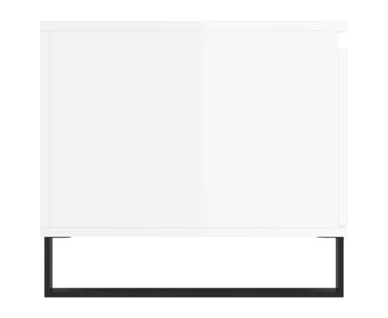 Măsuță de cafea, alb extralucios, 100x50x45 cm, lemn compozit, 7 image