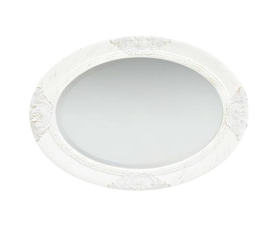 Oglindă de perete în stil baroc, alb, 50 x 70 cm, 3 image