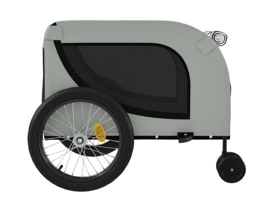 Remorcă de bicicletă câini gri&negru textil oxford&fier, 6 image