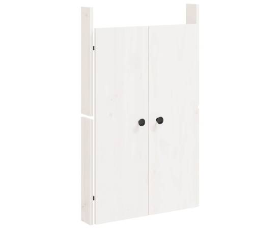 Uși de bucătărie de exterior, alb, 50x9x82cm, lemn masiv de pin, 2 image
