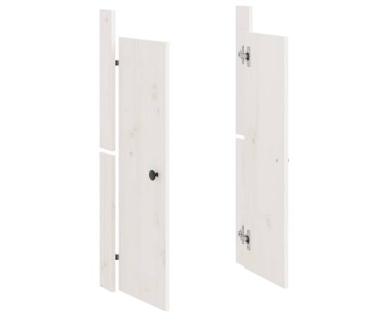 Uși de bucătărie de exterior, alb, 50x9x82cm, lemn masiv de pin, 3 image