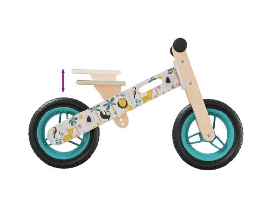 Bicicletă de echilibru pentru copii, imprimeu și albastru, 6 image