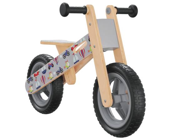 Bicicletă de echilibru pentru copii, imprimeu și gri, 2 image